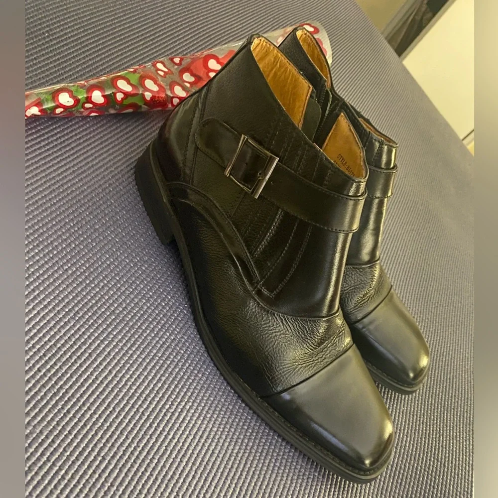 La Milano Premium Grain Leather Oil-Rub Black Ankle Boot* Men’s size 12